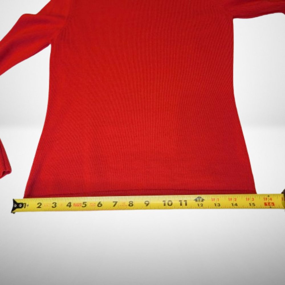 VALENTINO GARAVANI STUNNING BRIGHT RED SWEATER WITH BELL PLEATED SLEEVES - Picture 14 of 16